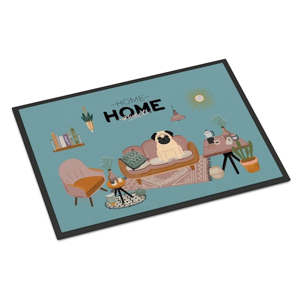 Carolines Treasures 18 x 27 in. Fawn Pug Sweet Home Indoor or Outdoor Mat CK7853MAT - main